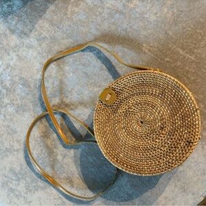 Round Woven Crossbody Bag